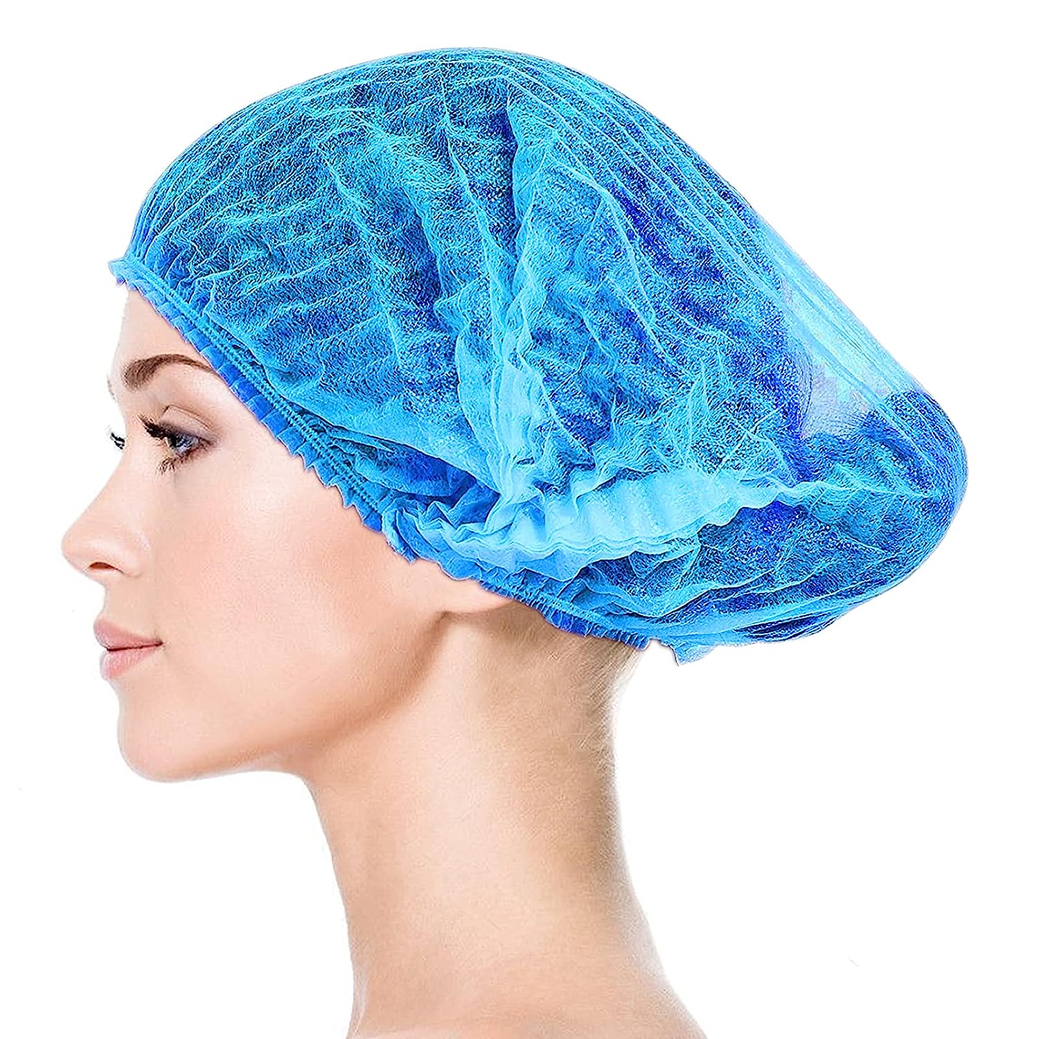 Disposable Non-Woven Clip Caps Mob Caps Hairnets Head Cover, for Hospital Salon SPA Catering and Dust-Free Workspace
