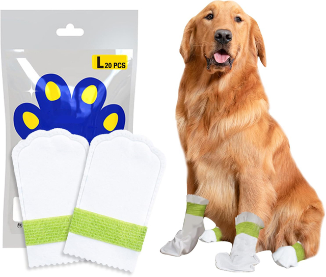 Disposable Dog Booties Pet Shoe Cover for Paw Protection Dog Feet Covers Pet Shoes for Dogs Paw Wound Recovery Protectors