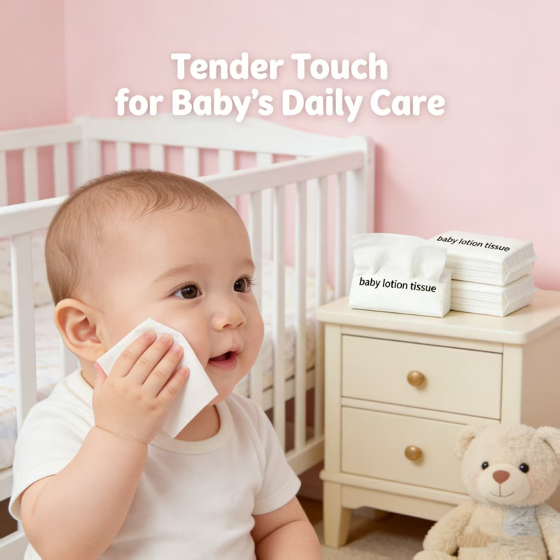 Gentle Moisturizing Lotion Tissue Infused with Natural Extracts