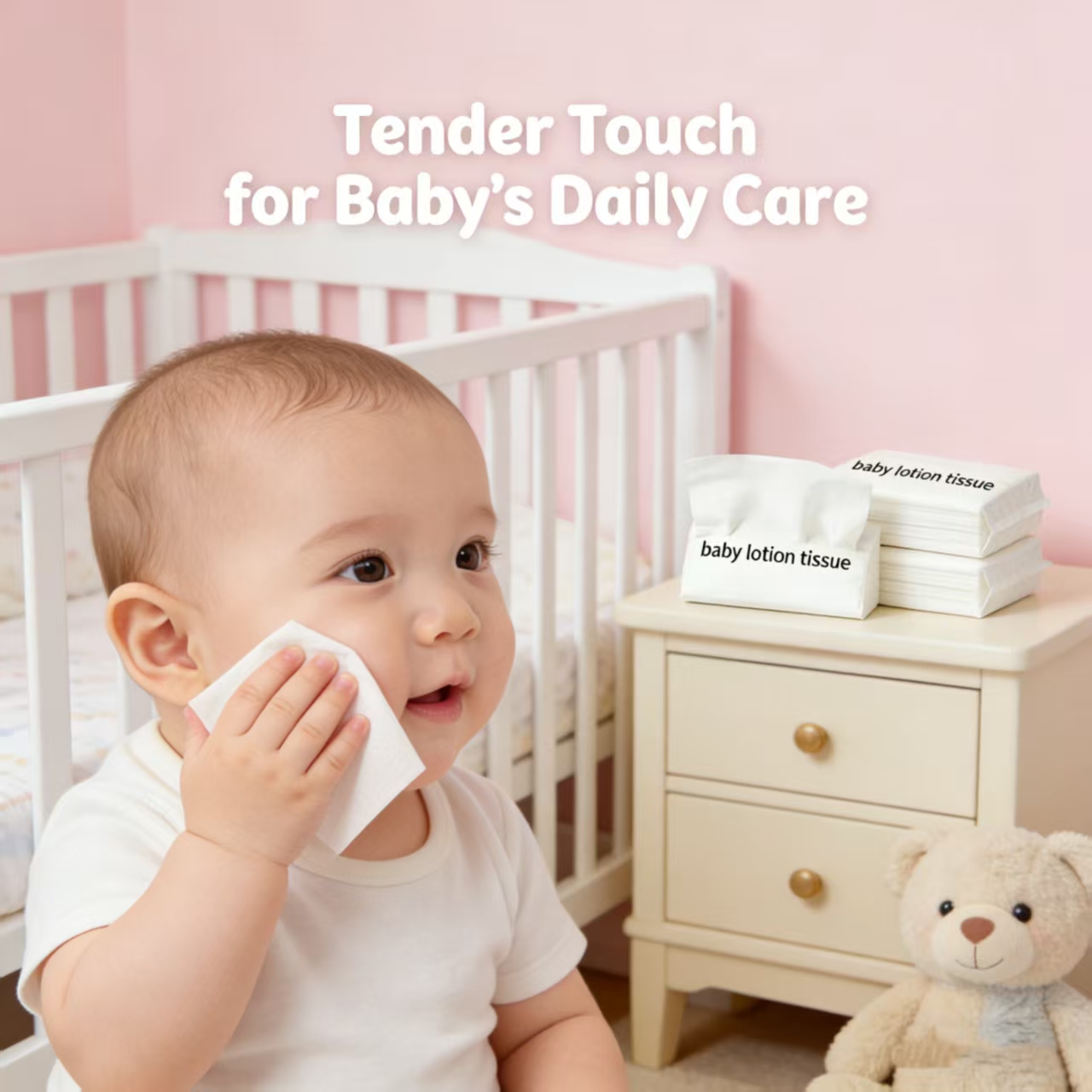 Gentle Moisturizing Lotion Tissue Infused with Natural Extracts