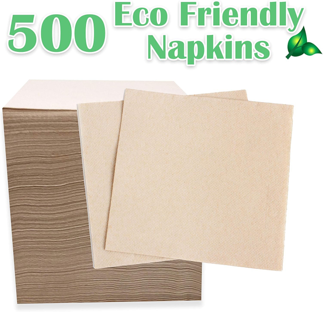 Bamboo Pulp Dinner Napkins 200 Eco Friendly Recycled Bar Biodegradable Napkins 13X13inch