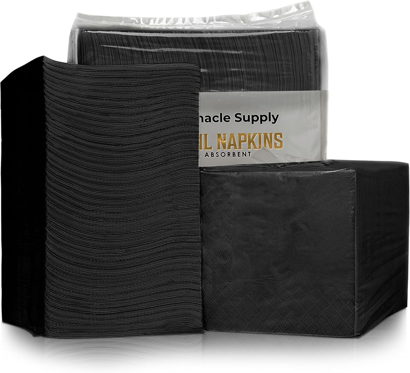 9 X 9inch 2 Ply Disposable Napkins Black Napkins for Restaurant Bar