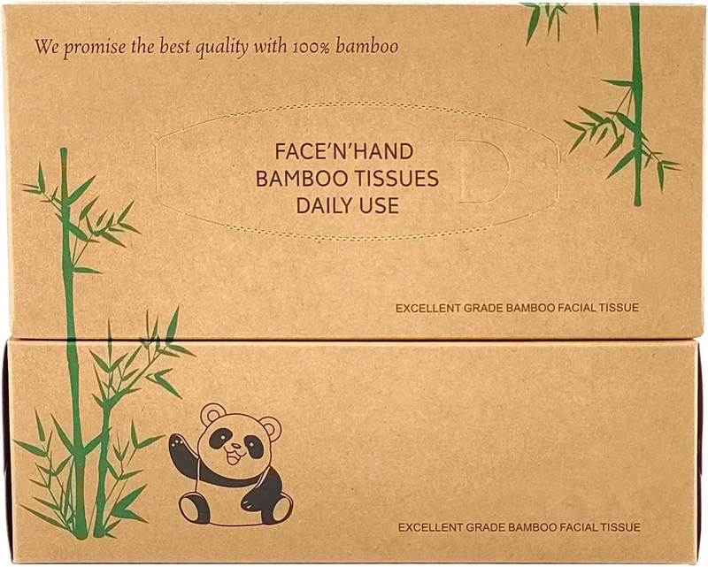 Paper Box Tissue Bamboo Facial Tissues,Soft Nature Bamboo Facial Tissue,100% Virgin Bamboo,Bulk Carton of 8 Boxes 100 Tissues Per Boxes,Tissues Total 3 Ply Tissues