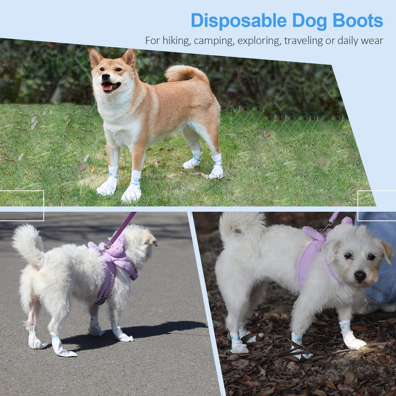 Disposable Dog Booties Pet Shoe Cover for Paw Protection Dog Feet Covers Pet Shoes for Dogs Paw Wound Recovery Protectors