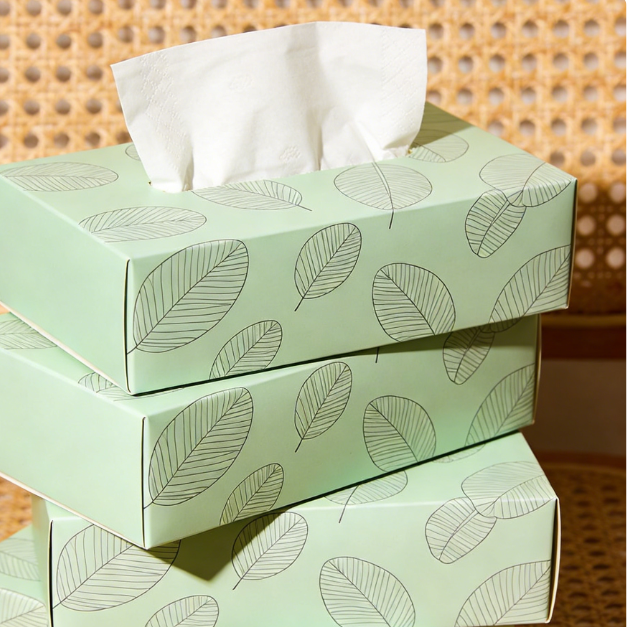 Office Use 3-Ply Strong Absorbent Box Facial Tissues Bulk Supply