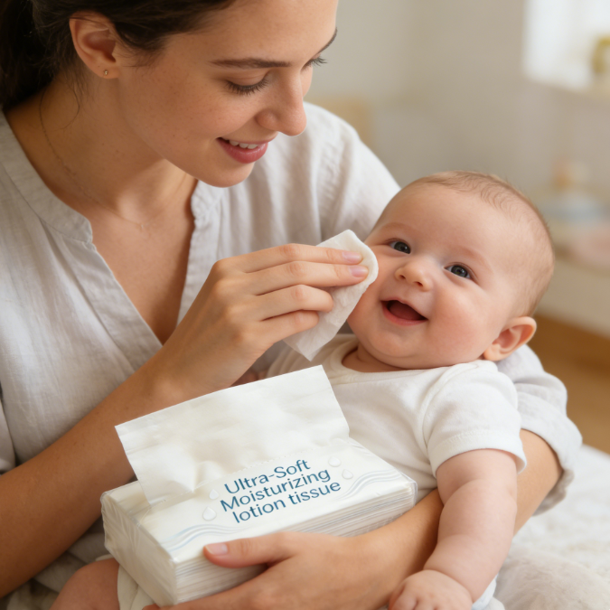 Gentle Moisturizing Lotion Tissue for Sensitive Skin and Babies