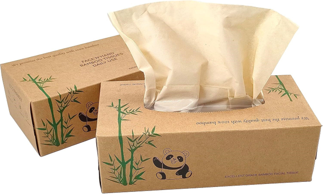 Paper Box Tissue Bamboo Facial Tissues,Soft Nature Bamboo Facial Tissue,100% Virgin Bamboo,Bulk Carton of 8 Boxes 100 Tissues Per Boxes,Tissues Total 3 Ply Tissues