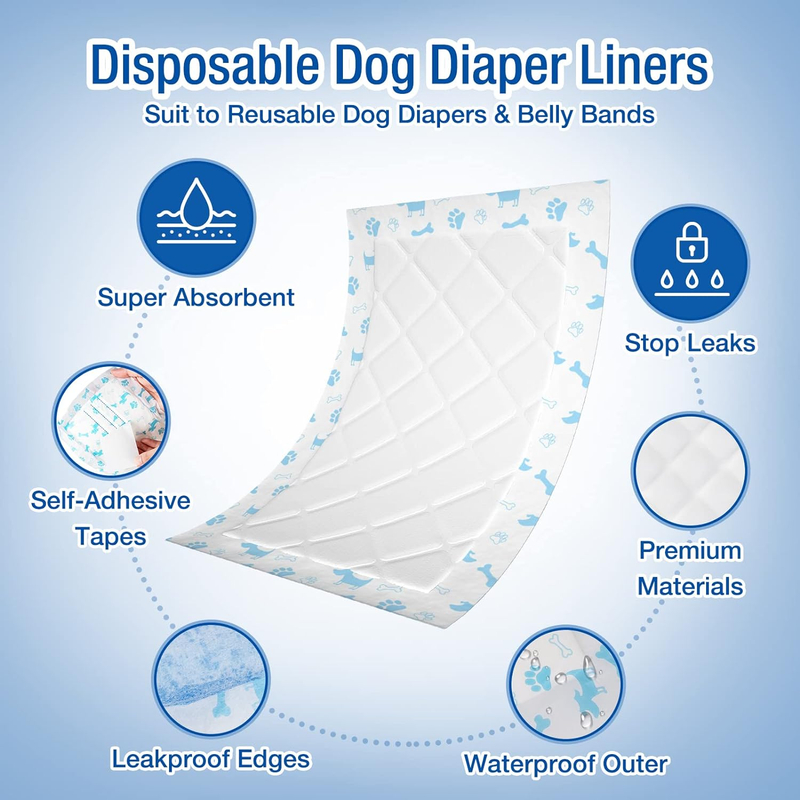 Puppy Diapers with Adjustable Foam Tail Hole 36PCS, Pet Soft Dog Diapers Female - Disposable Dog Diapers, Cat Diapers for Female Cats