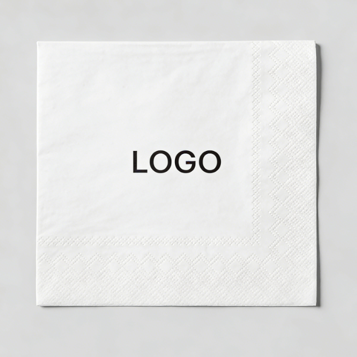 Hotel & Restaurant Disposable Dinner Napkins 2-Ply Embossed White Tissue Napkins Bulk Supply